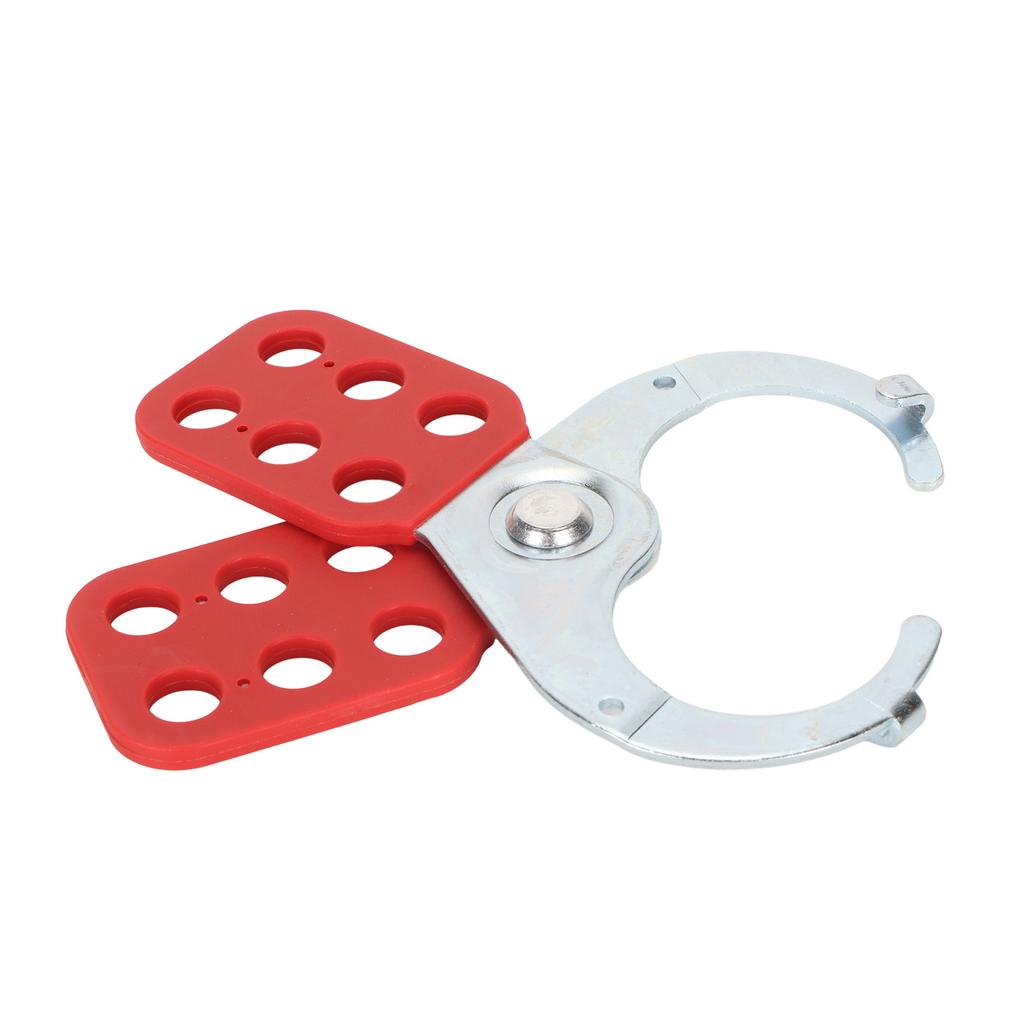 Lock Out Hasp 6 Holes Steel Industrial Security Lock Lockout Padlock Tag Out Hasp Red Silver