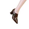 New Style Pointed-toe Thick-heeled High Heels for Men. Versatile Hollow-out Shoes.