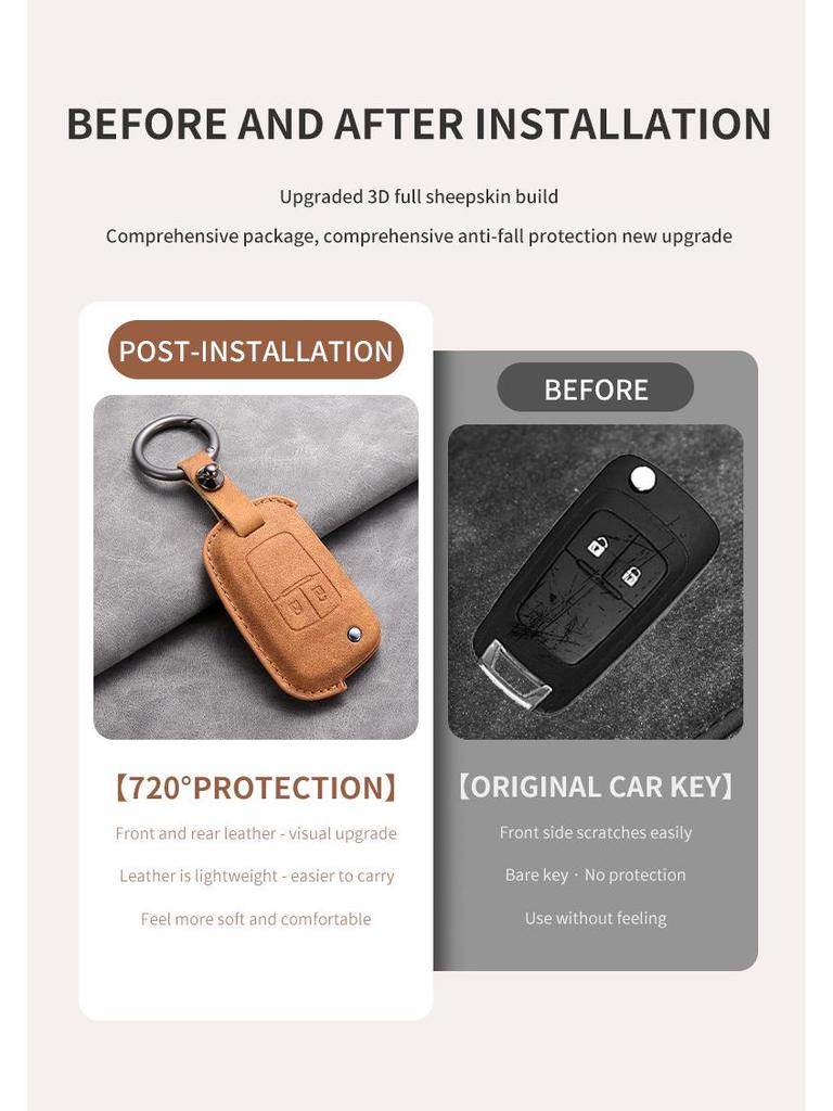 Chevrolet Key Cover: Compatible with Cruze, Malibu, Trax, Sail 3, Cavalier, Camaro, and RV Folding Keys.