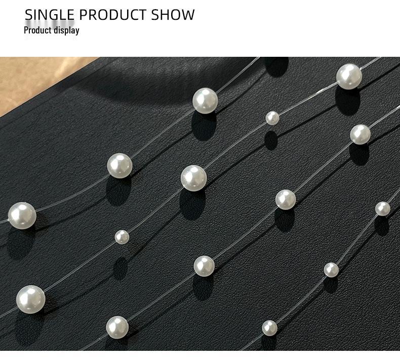 S925 Silver Mermaid Pearl Necklace - Luxurious French Starry Sky Layered Clavicle Chain