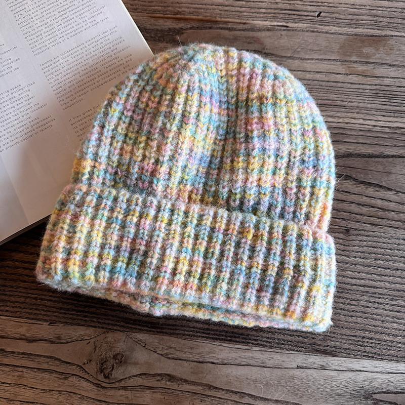 Fashion Women Colored Casual Thick Warm Knitted Hat For Winter Use Outings