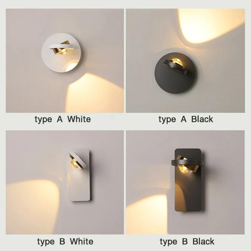 Modern LED Wall Lamp Rotatable Wall Light for Bedroom Living Room Indoor Wall Sconces Home Decoration Lighting Fixture