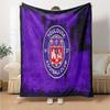 Toul-ouse Crest Design Flannel Blanket, Soft Polyester, Modern Design, All-Season for Camping, Travel, Gifts for Holidays or Birthdays