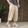 Neue chinesische Retro-Leinenhose Herren dünne Shorts Herren Sommer locker Acht-Punkt-Hose Herren Freizeithose Sieben-Punkt-Hose