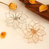 Vintage Metal Hollow Flower Open Rings for Women Exaggerated Gold Color Line Big Flower Adjustable Finger Rings Jewelry Gifts