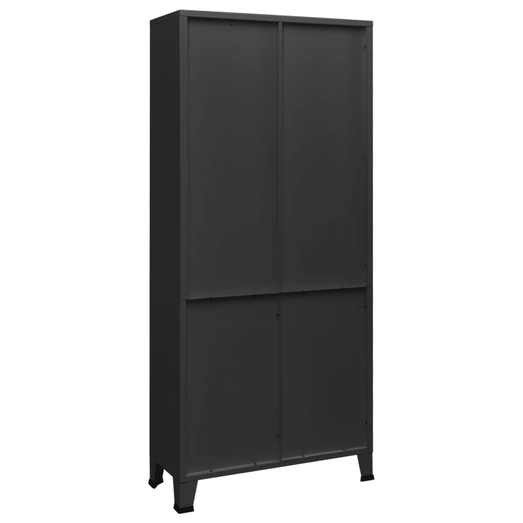 Industrial Style Bookshelf Anthracite 80 x 32 x 180 cm Steel