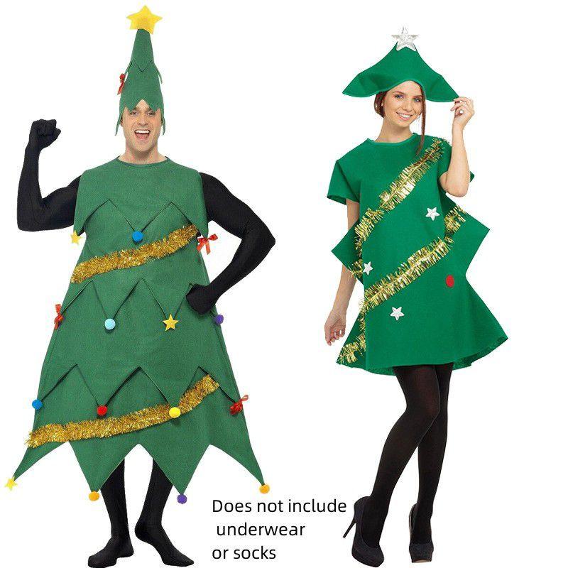 Christmas Adult Tree Skirt Cosplay Men Women Costume Outfits Christmas Party Set