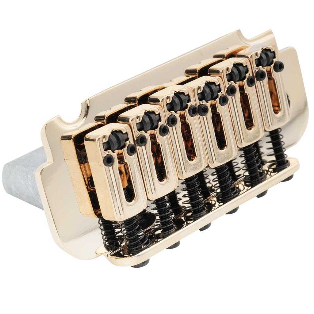 Musiclily Pro Roller Saddle Support Tremolo Unit Bridge for Imported Strat Electric Gold 10.8mm 2-Point Guitar,
