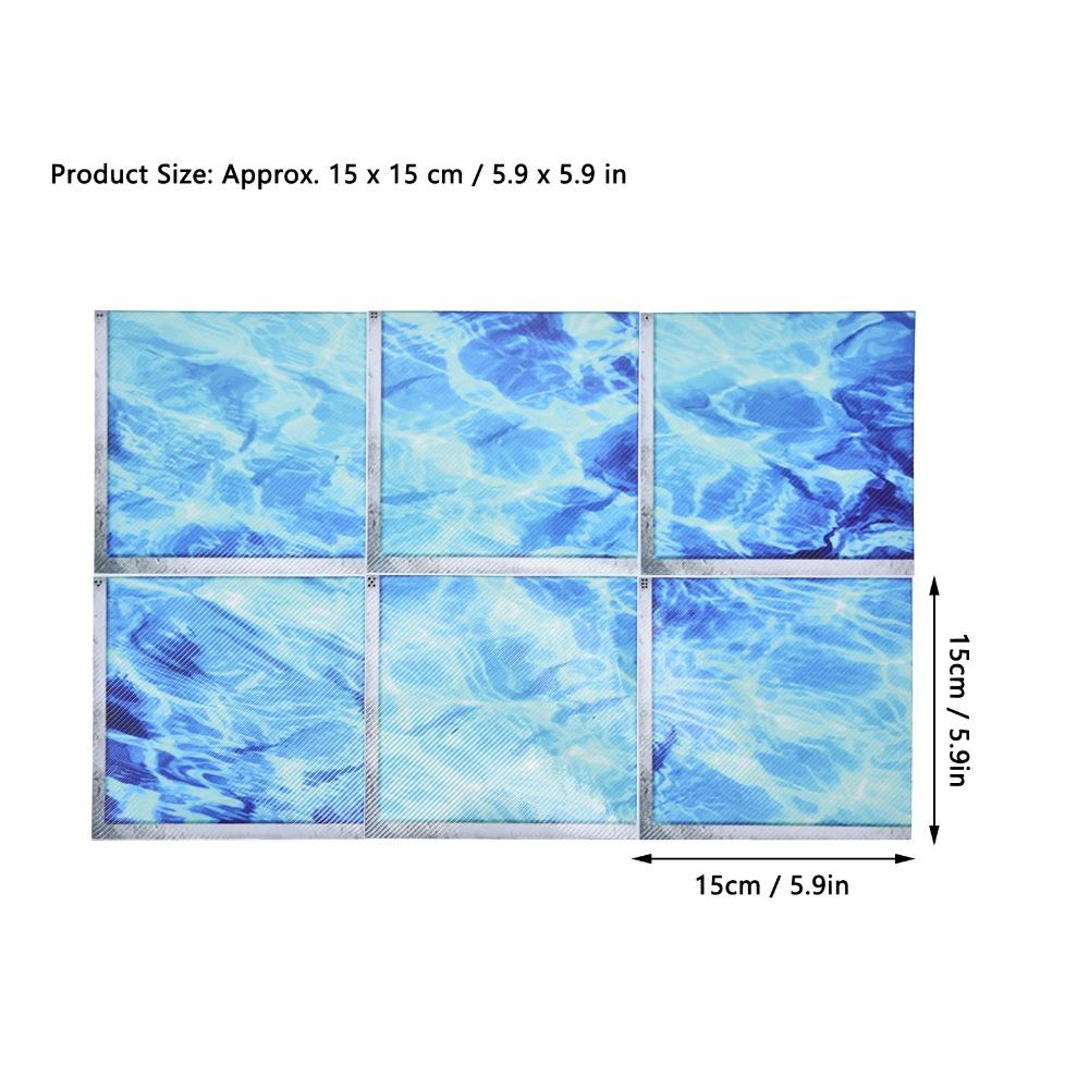 12pcs Blue 3D Bathtub Sticker Self Adhesive PVC Tile Decal Waterproof Antislip Sticker Bath Use