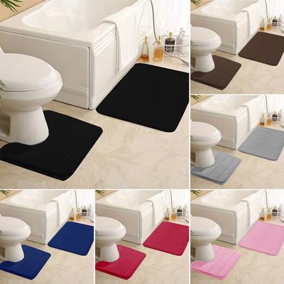 2Pcs/Set Bathroom Floor Mat Non-Slip Bottom 40x60cm 40x50cm Coral Velvet U-Shaped Square Bathroom Pad