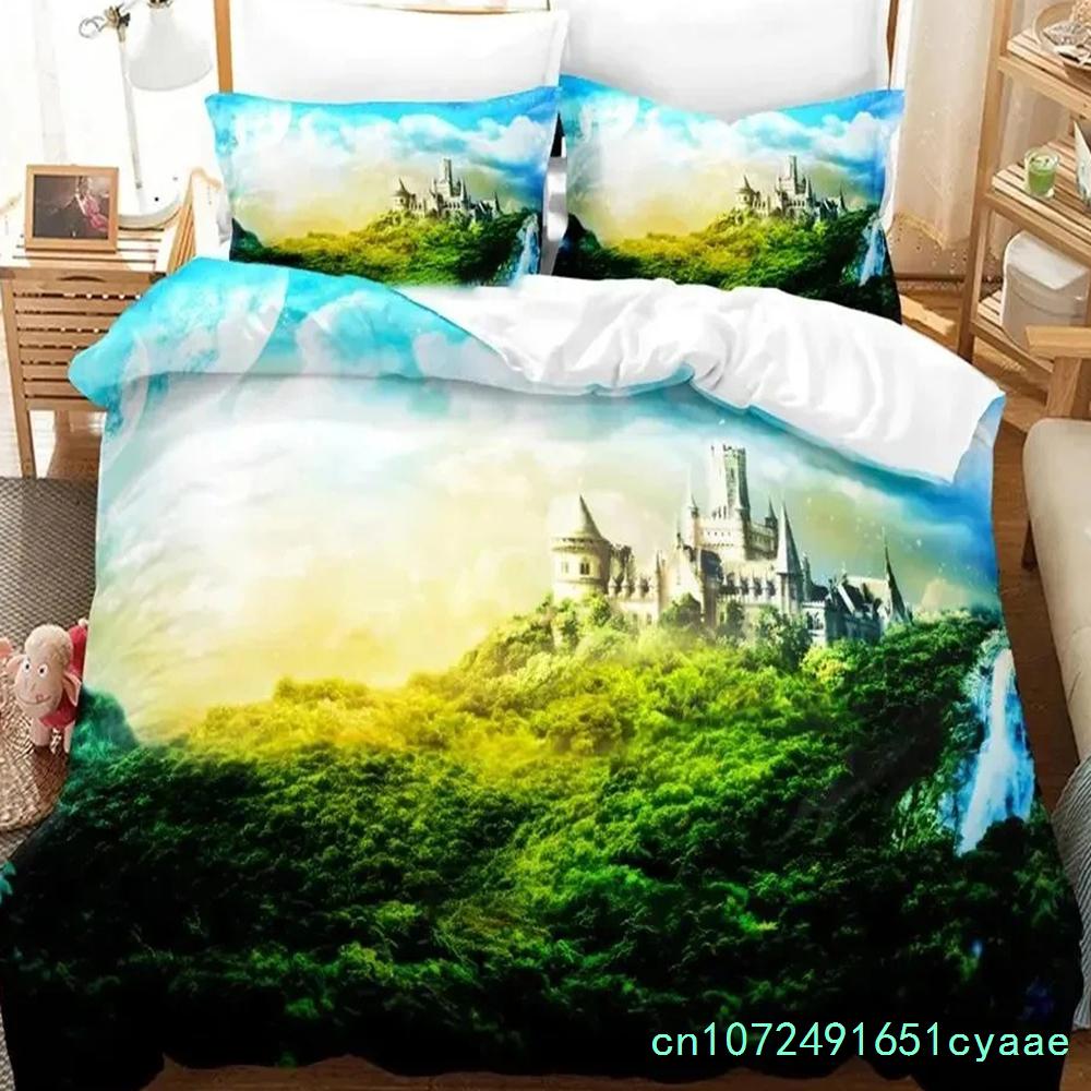 Set Letto Castello Incantato Fantascienza Ragazzi Ragazze Misura Singola Queen Copripiumino Federa Letto Ragazzi Adulti Tessile per la Casa
