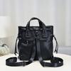 Rivet Ladies' Street Trendy Soft Leather Versatile Large Capacity European and American Style Handheld Single Shoulder Backpack for Women