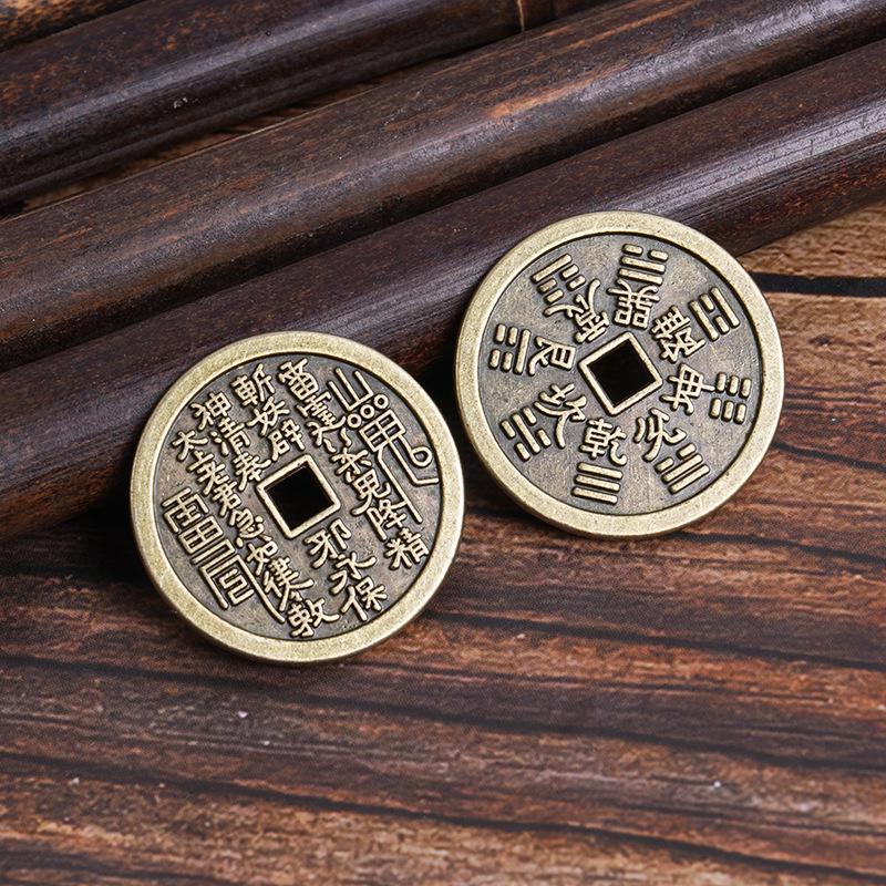 

Винтажная имитация горного призрака из латуни Тайшань монета Багуа медные ключи аксессуары