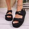 Damen Römische Flache Sandalen Lässige Bequeme Sandalen mit Dicker Sohle Absatzsteigerung Sommerschuhe Zapatos De Mujer