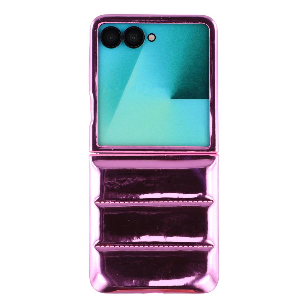 For Samsung Galaxy Z Flip7 5G Case Down Jacket PU Leather + PC Shockproof Phone Cover