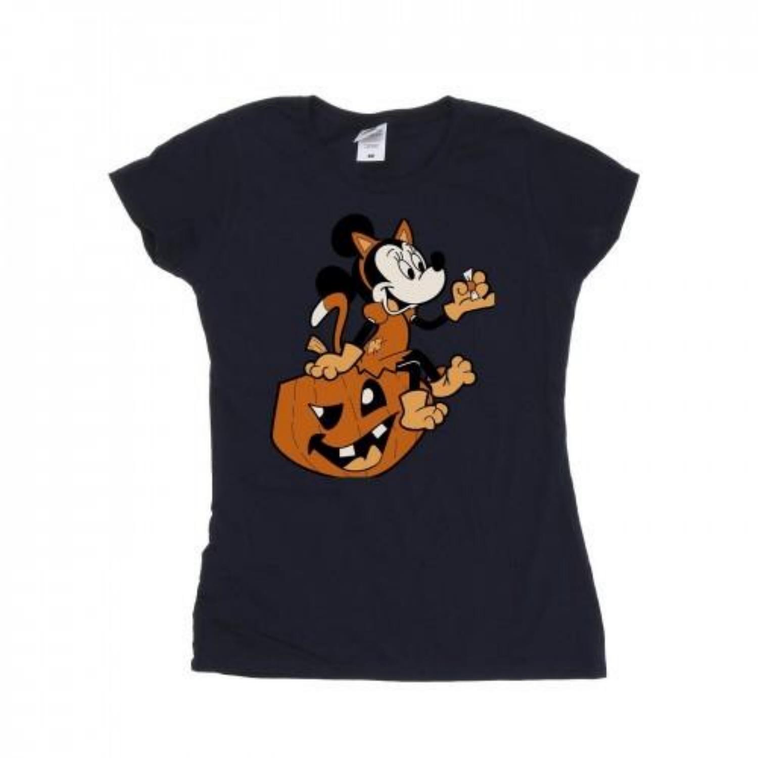 Mickey mouse Womens_Ladies Minnie Mouse Cat Cotton Halloween T-Shirt S