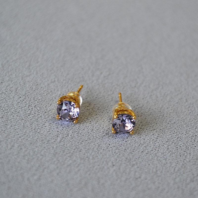 Stylish Colorful Crystal Rhinestone Stud Earrings Women Minimalist Chic Daily Wear