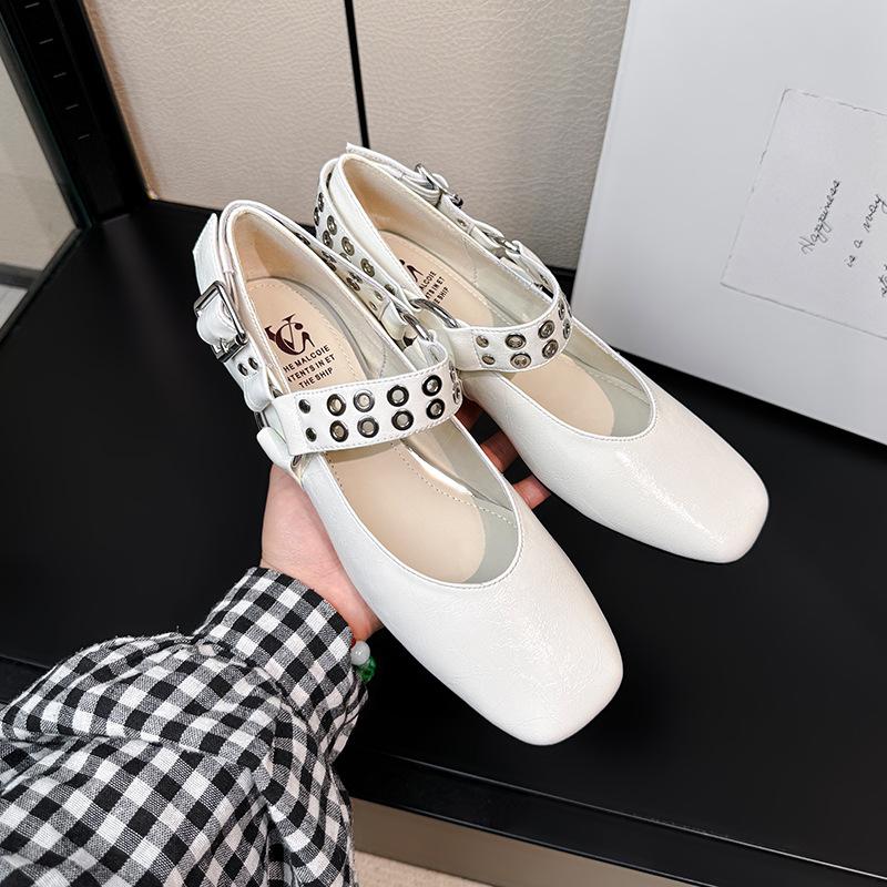 

Версия из овчины, ретро-стиль, туфли Мэри Джейн с мелким вырезом, на плоской подошве, с внутренней высотой, бордовые туфли из маленькой кожи с ремешком и пряжкой на мыске 40