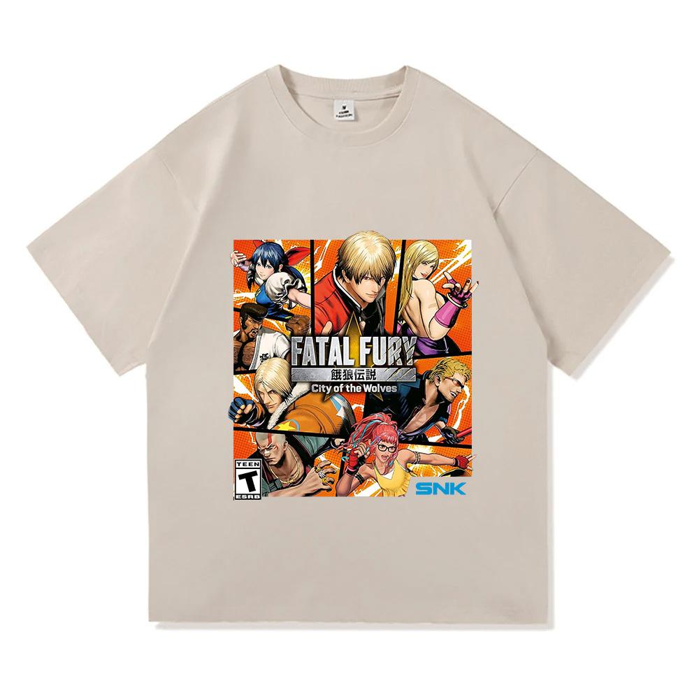 Game FATAL FURY Graphic T-shirt Cotton Short Sleeve Loose Male Tshirts Unisex Streetwear Casual Summer O-neck Men T Shirt Print