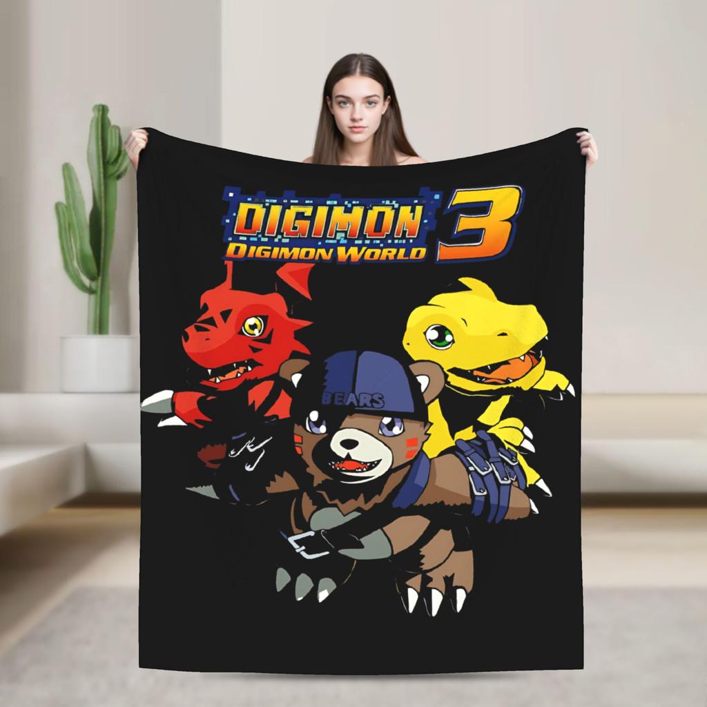 Jyarimon Gigimon Guilmon Growlmon Evolution Knitted Blankets Digimon  Wool Throw Blankets Summer Bedspreads