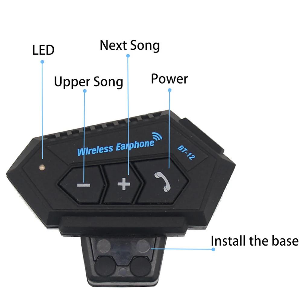 Wireless Motorcycle Helmet Headset Bluetooth Earphone with Handsfree Mic Music Player And Voice Control for Motorbike Rider