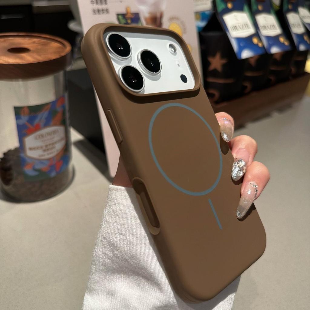 Applicable to Apple 17 thin ring magnetic mobile phone case liquid silicone iPhone16proMax Macaron 15 protective case