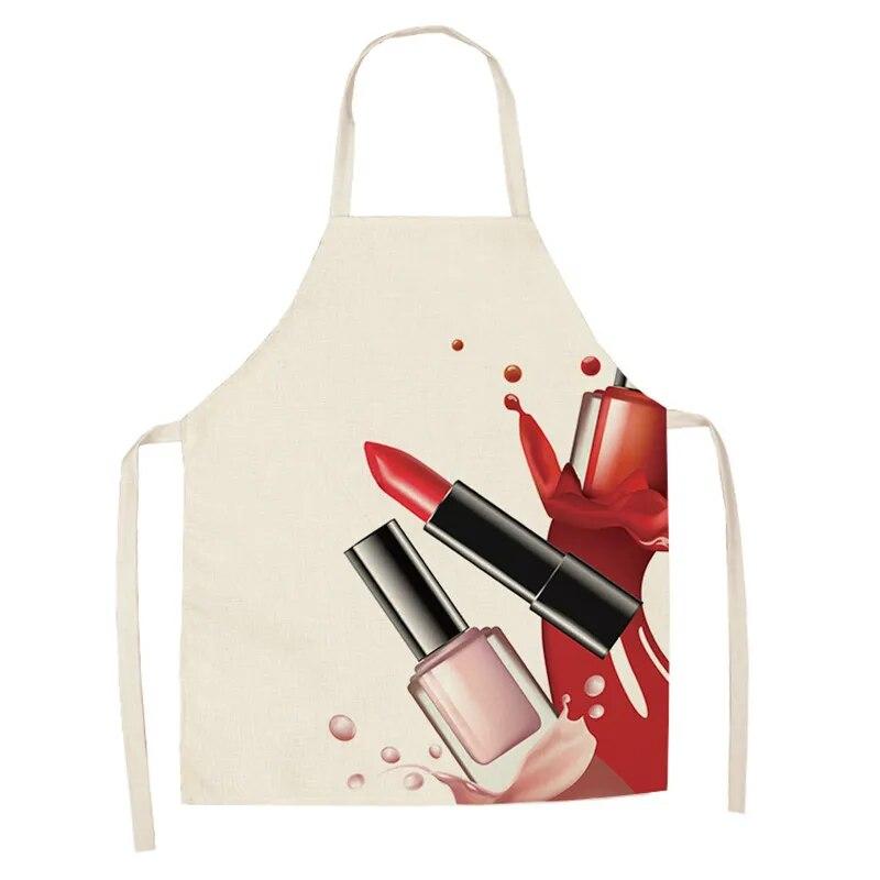 Nail Polish Themed Printed Apron Unisex Dinner Bib Kitchen Cooking Baking Apron Cleaning Accessories