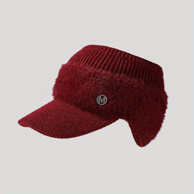 New Women Winter Hat Streetwear Faux Fur Warm Ponytail Cap Fashion Decorate Beanie Hat For Female Casual Earflap Knitted Hat