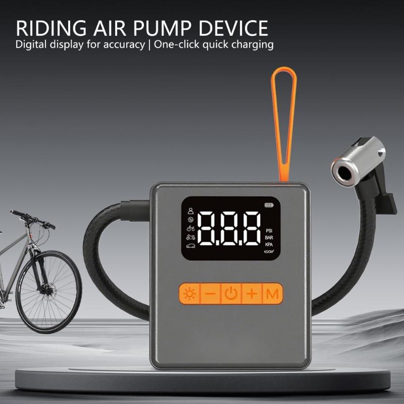 Portable Compact Multi Use Air Compressor Featuring Digital Display & LED Light for Automotive Motorcycle Bikes