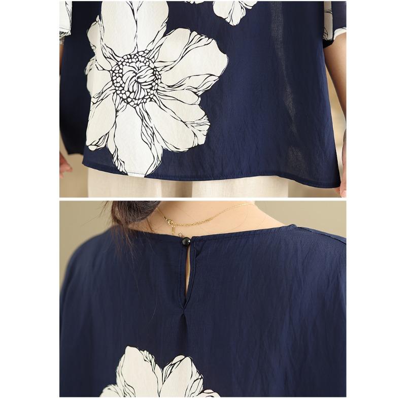 DIMANAF 2026 Summer Plus Size New T-Shirt Women Print Loose Casual O-Neck Casual Lady Tops Tees Shirts Oversize