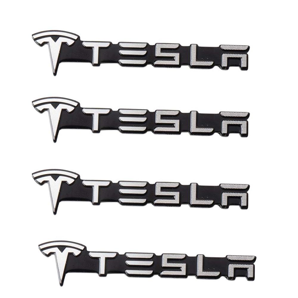 2/4pcs Car Stying 3D Aluminum Audio Speaker Badge Stereo Emblem Sticker For Tesla Model 3 Model S Model X Model Y 2020 2021 2022