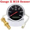 85MM Tachometer with Red Backlight 3000RPM Tacho Gauge Hourmeter Gauge M16 M18 Tacho Sensor For Marine Boat Car Truck 9-32V