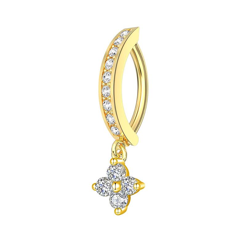 Stainless Steel Belly Button Stud with Hollowed-out Bow-shaped Belly Button Accessory