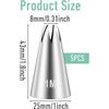 5Pcs 1M Cake Piping Tips, Cake Decorating Tips Seamless Icing Tipss Cupcake Piping Tipss Baking Tools for DIY Art