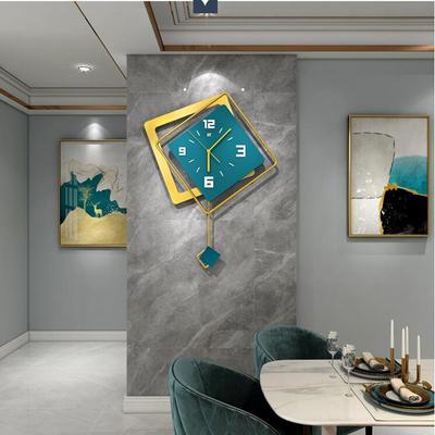 3D Nordic Square Swing Wall Clock Living Room Minimalist Home Decoration Light Luxury Hanging Watch Wall Decor Clocks