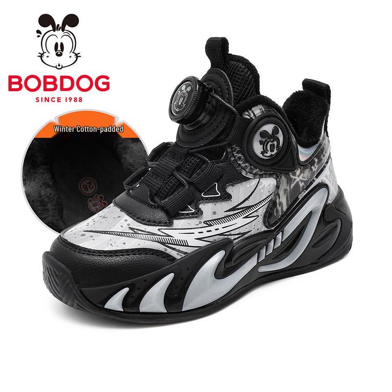 Babudou 2025 Winter Kids  Velvet Lined Running Shoes for Boys and Girls Size 31