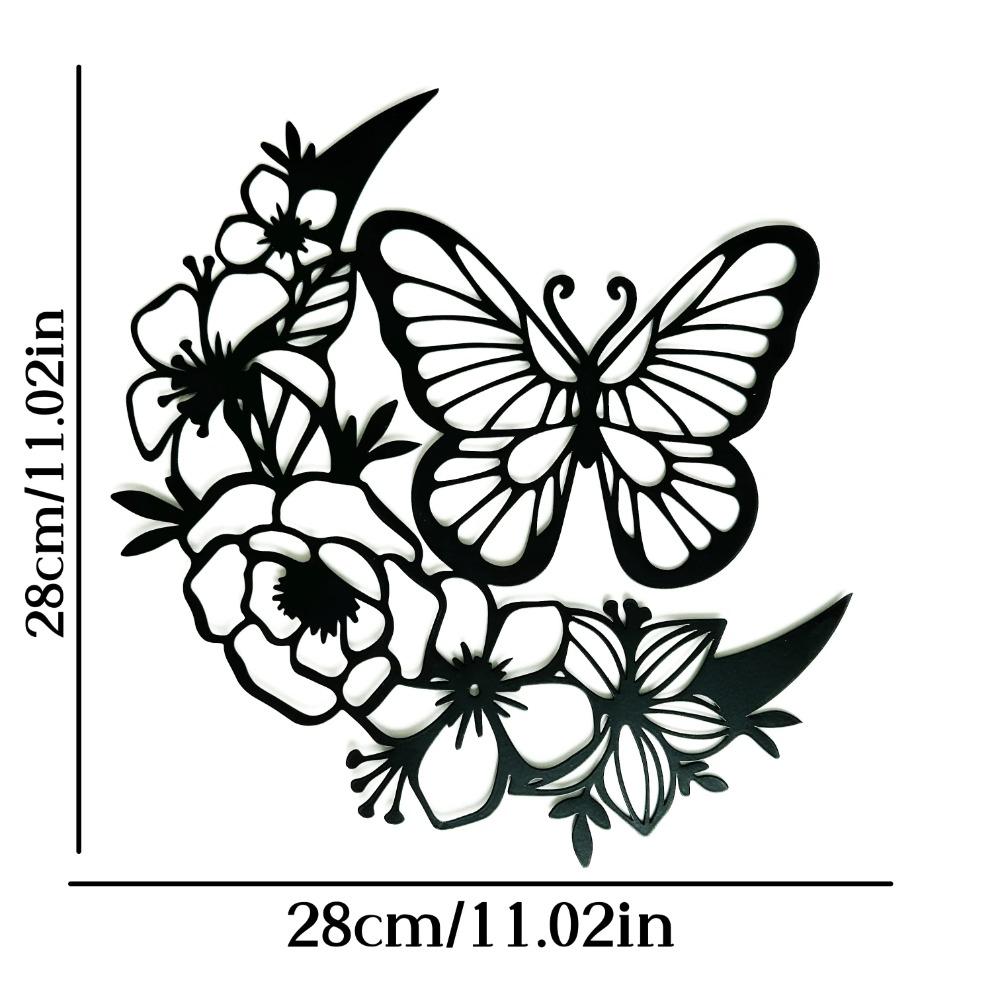 1 шт. Современная настенная картина из металла с бабочками и цветами - идеально подходит — фото 3