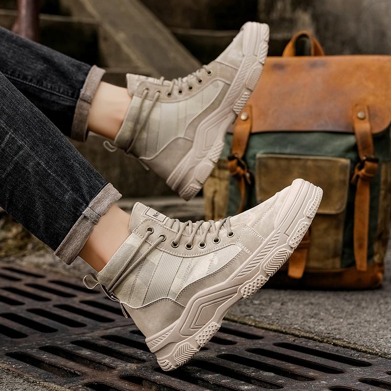 Men Boots New Platform Boots Outdoor Waterproof Casual Sneakers Working Men Ankle Boots Hiking Safety Shoes Mens Athletic