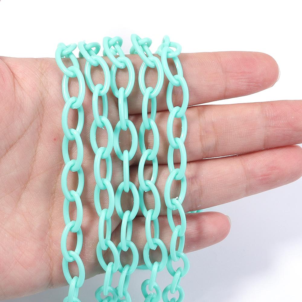 5pcs/lot 50cm Plastic Link Chain Colorful Extension Chains For Jewelry Making DIY Bracelet Necklace Phone Key Bag Chain Supplies