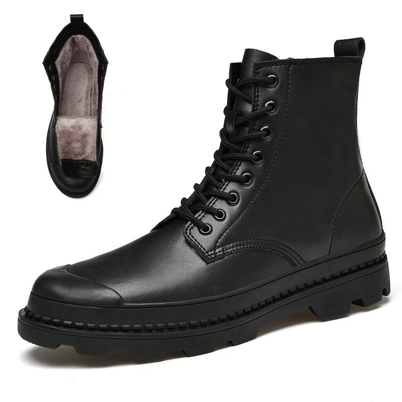 

Классические мужские ботинки Zapatos De Hombre Теплые мужские ботинки Зимняя модная обувь Мужской дизайн Кожаные удобные мотоциклетные ботинки Большой размер 47 42