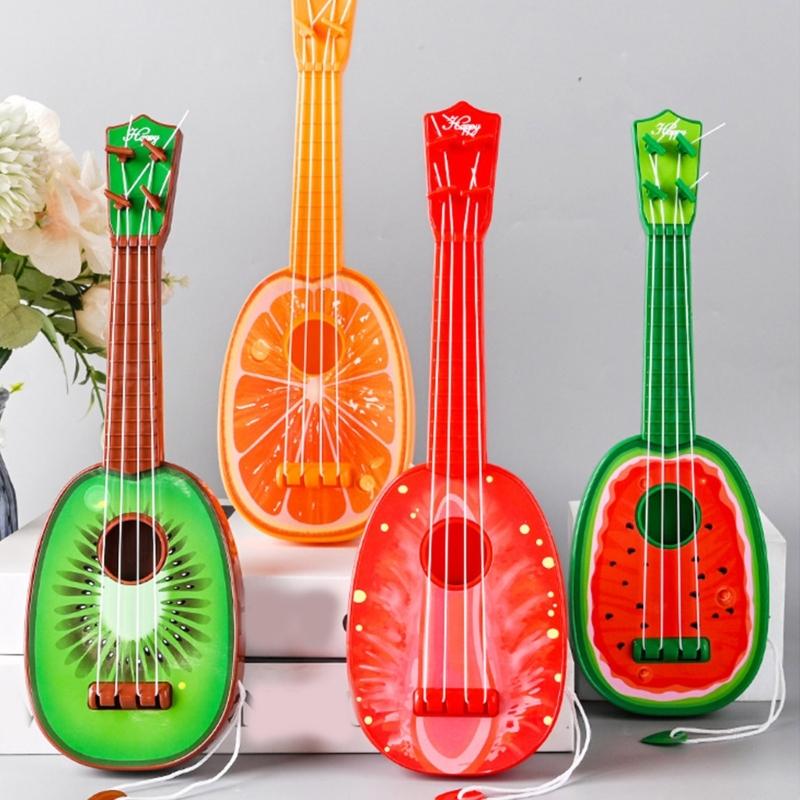 Beginner Friendly Children Ukulele Musical Instrument Toy for Early Music Education Fruit Theme Kids Ukulele Gift