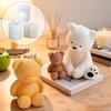 Handmade Creative Sitting Teddy Bear Silicone Candle Mold for Ornament or Aroma Stone Plaster.