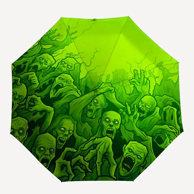 

1pc Zombie Swarm Automatic Open/Close Umbrella, Windproof, Folding Compact Umbrella with Lightweight Design for Women/Men038