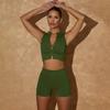Autumn & Winter Women's Quick-Dry Yoga Set - Bra, Vest & Shorts