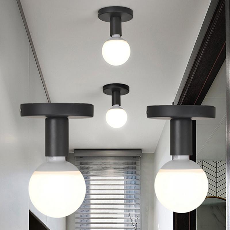 1 Set Ceiling Lamp Wall Lamp Holder Modern Nordic Retro Iron Lamp Decor For Living Room Bedroom Bathroom E27 Lamp Base