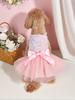 Haustierkleid Hund Prinzessin Kleid Pailletten Schleife Welpenkleider mit Tüll Hündchen Kätzchen Kostüm