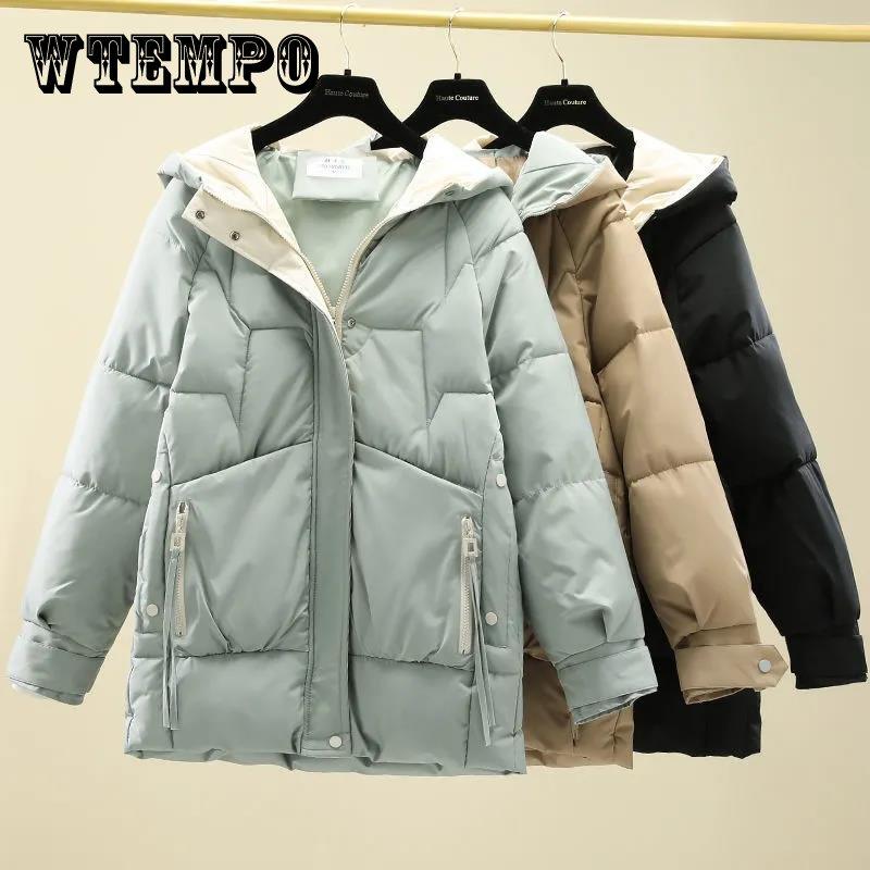 Buy Winter Loose Padded Cotton-padded Jacket Women's Mid-length Hooded ...