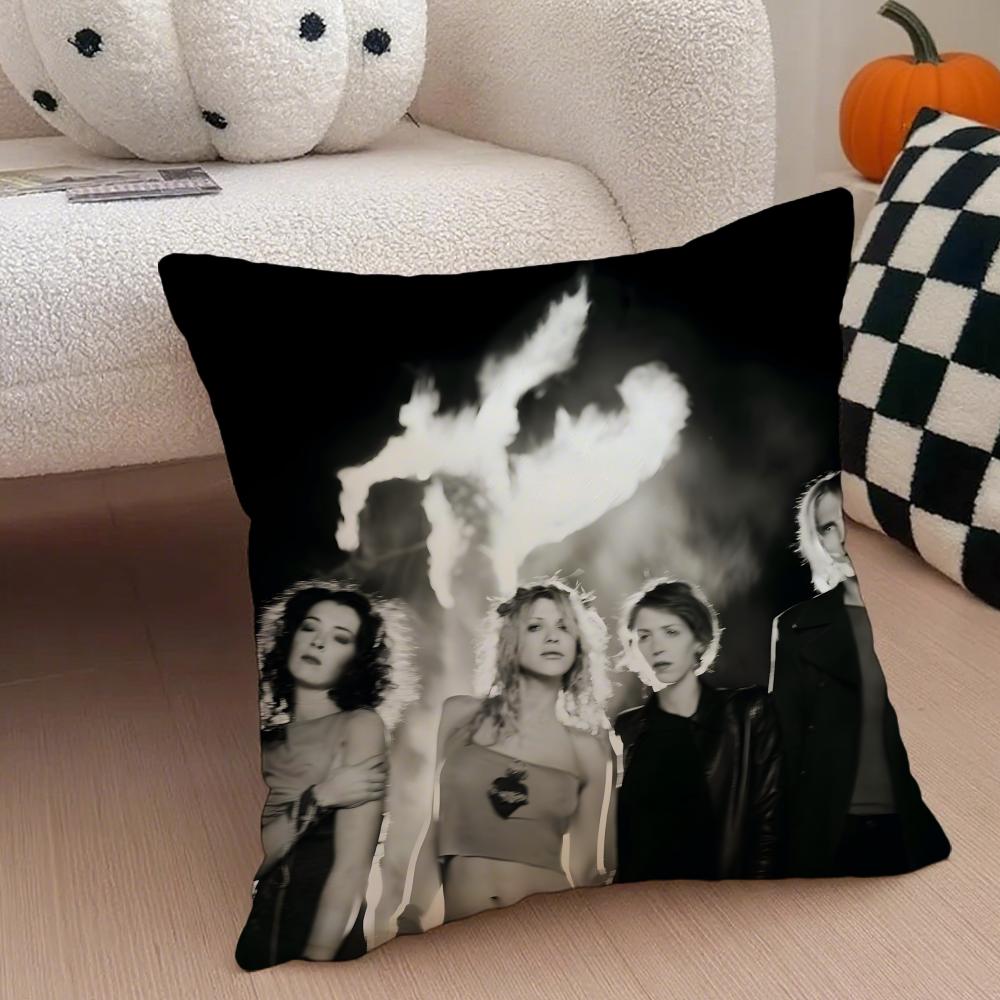 Band Rock Band H-Hole Cushion Cover Throw Pillow Cover Hidden Button Durable Polyester Chair Cushion