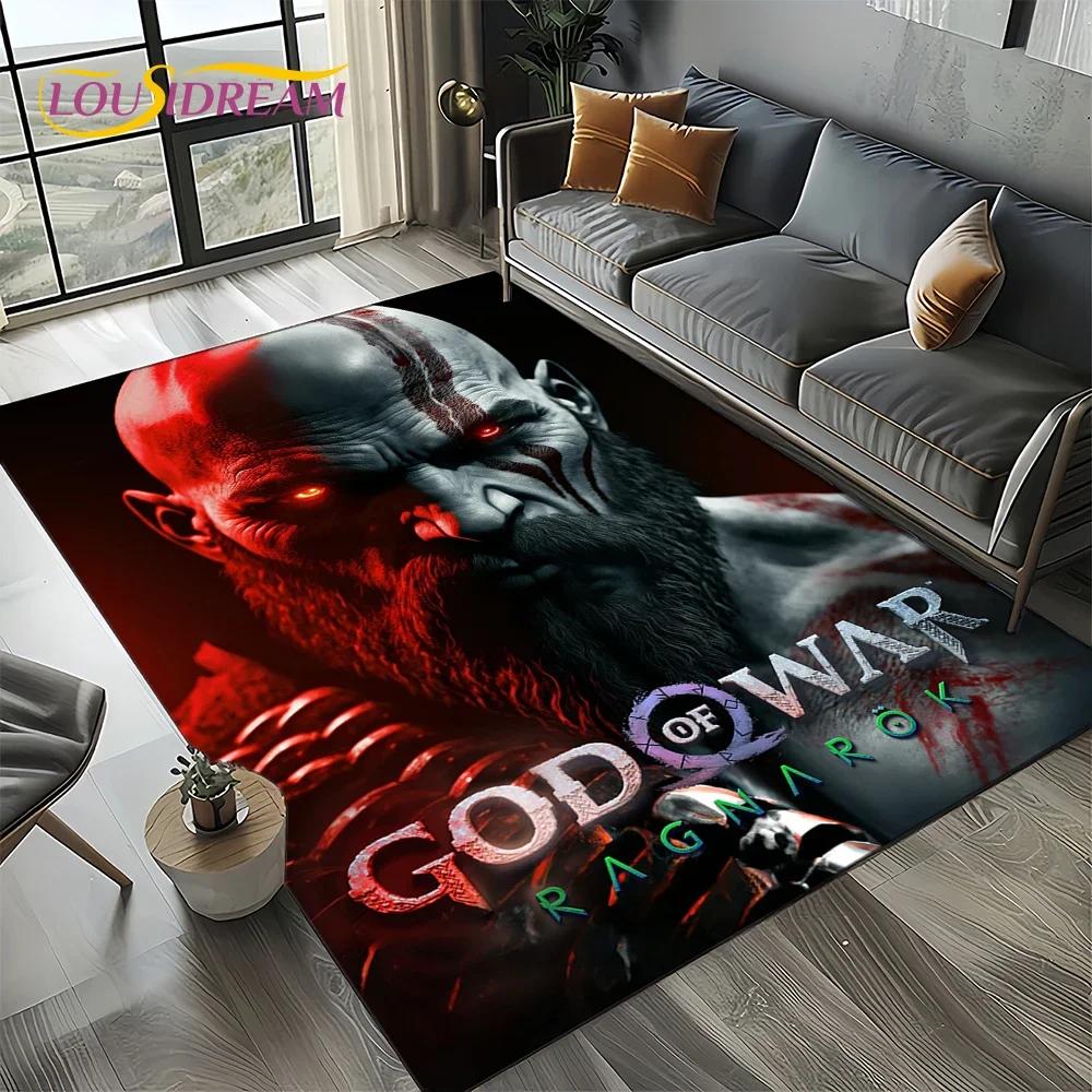 27 Stile Kratos God of War Giochi Tappeto Tappetino Cartone Animato per Soggiorno Camera da Letto Casa Decorazione Divano, Tappeto Area Bambini Tappetino Antiscivolo