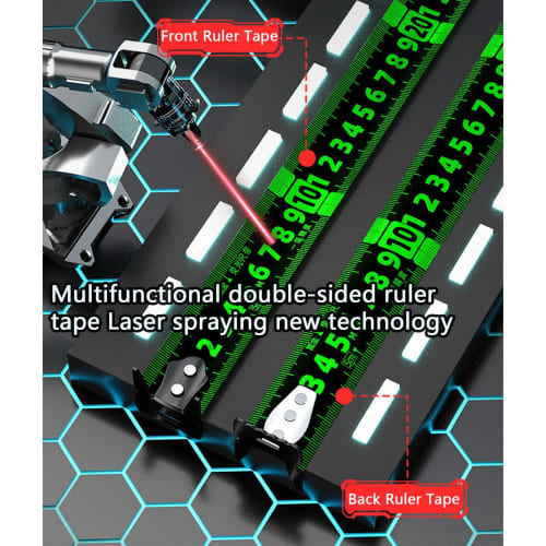 Professional Measuring Tape Measure, 5m/10m, with ABS Shock-Resistant Case, Fluorescent Graduations, Self-Locking Function, Flat Laying, Large Charact